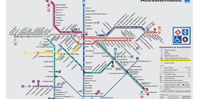 Kaart transport Sao Paulo - puuetega inimeste Juurdepääs