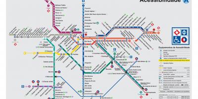 Kaart transport Sao Paulo - puuetega inimeste Juurdepääs