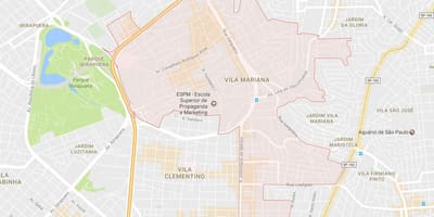 Kaart Vila Mariana São Paulo